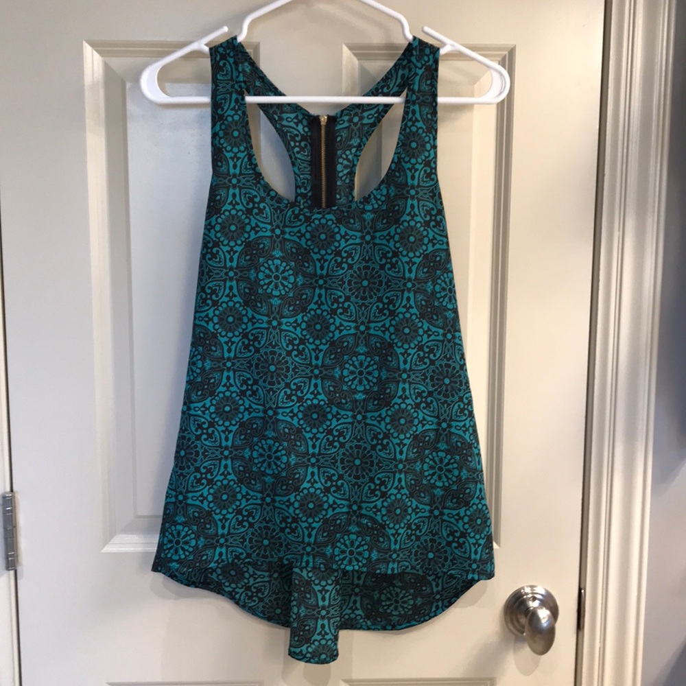 Emerald green and black tank.